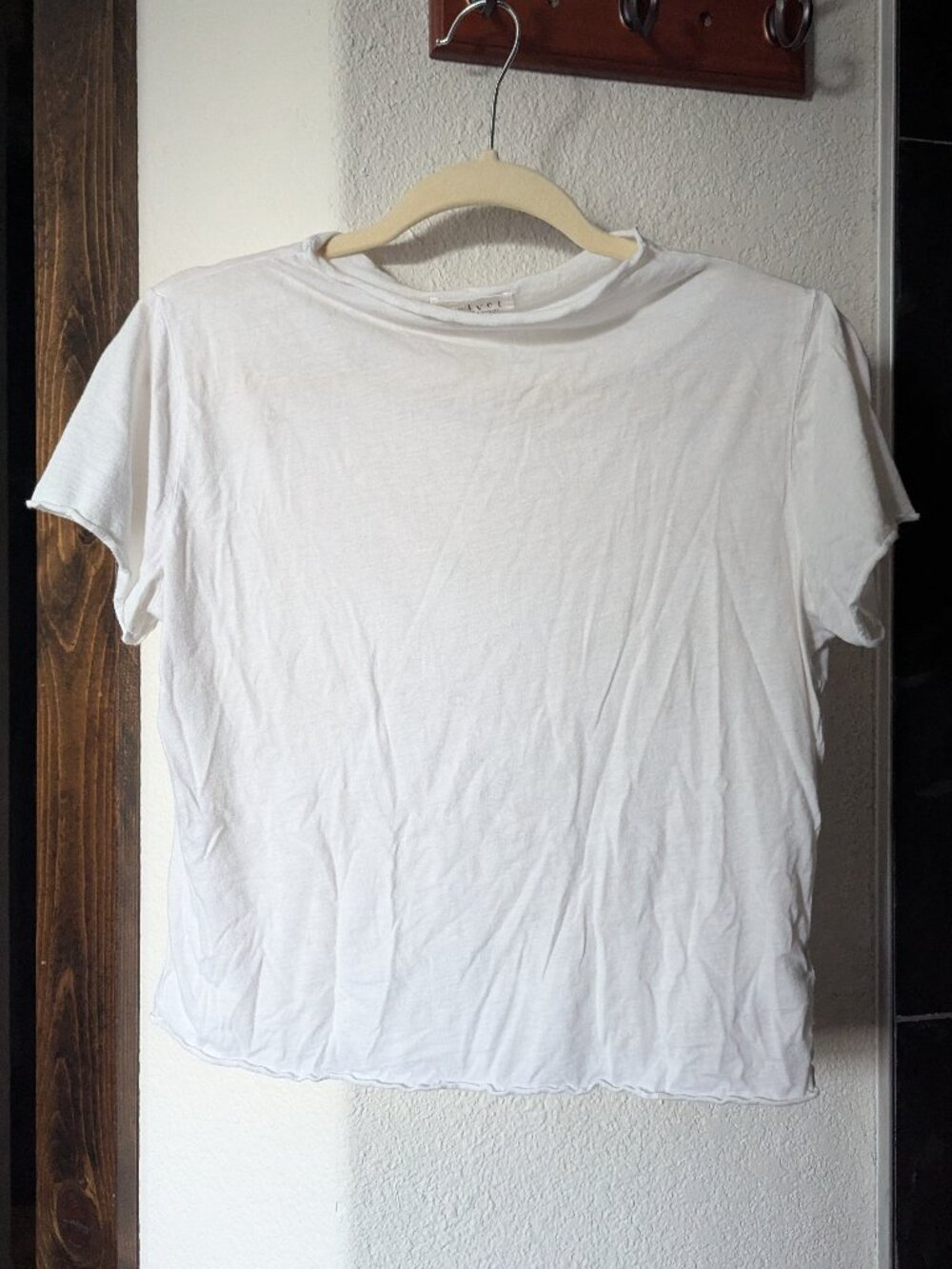 Velvet Super Soft White Cropped Cotton Tee Large Medium Small